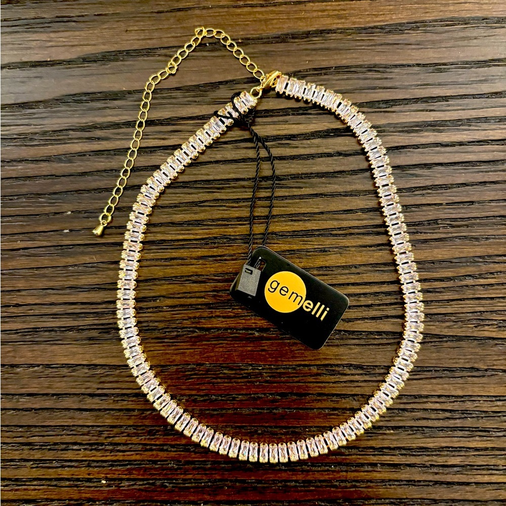 NEW Gemelli gold baguette necklace